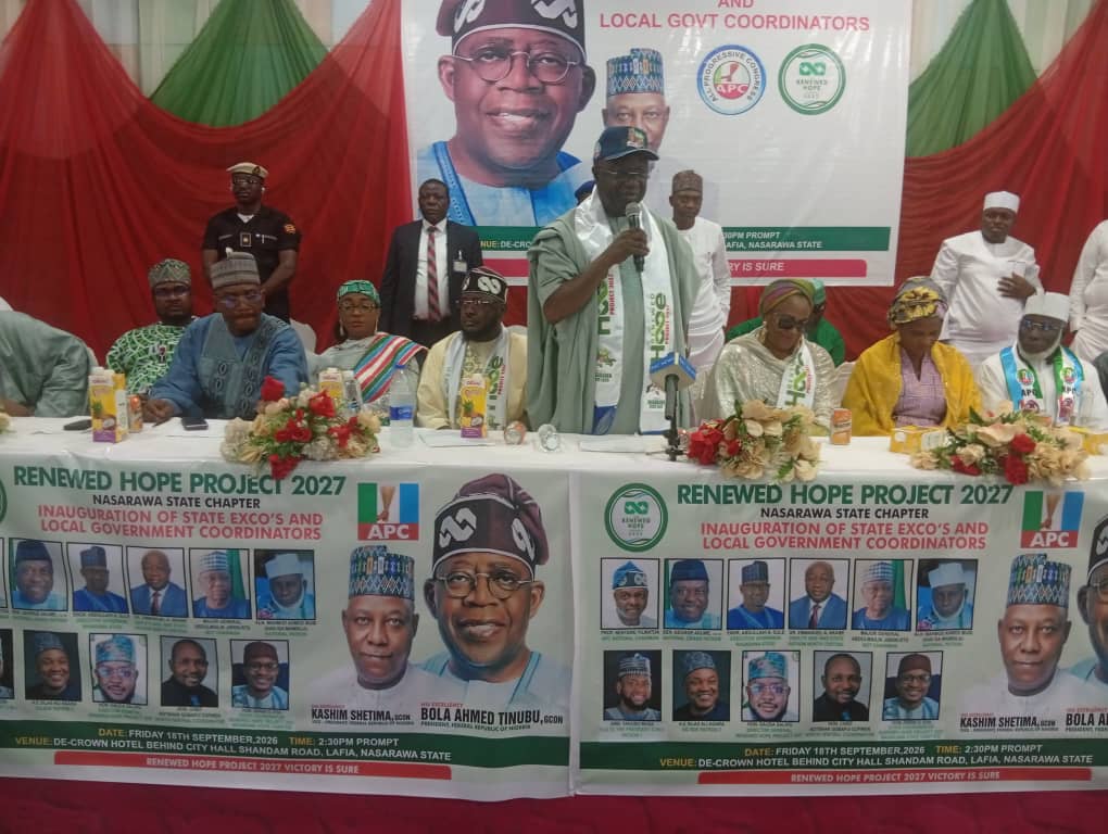 Renewed Hope Project 2027 inaugurates Nasarawa Chapter, vows grassroots campaign for Tinubu